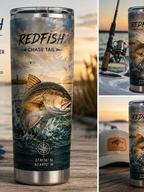 Fishing Series – Redfish 20 oz Stainless Steel Tumbler
